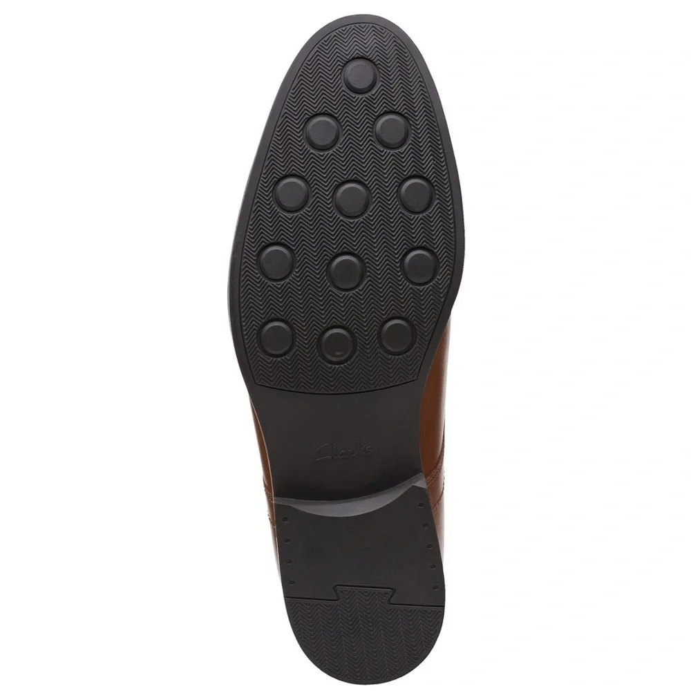 Clarks Whiddon Cap Toe Oxfords Leather Shoes in Dark Tan- Size 8.5